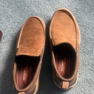 Skechers Men's Tan Suede Slip-On Loafers